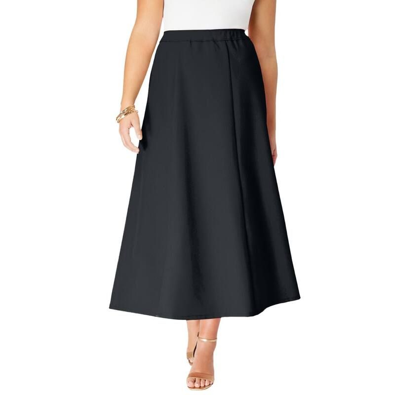 ロアマンズ レディース ボトムスカート A ライン プラスサイズ Roamans Womens Plusize Bend Over A Line Skirt Black ブラック