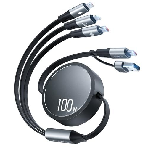 【さらに進化-新登場&100W+27W】3in2 巻き取り充電ケーブルUSB-C to USB-C ケーブルPD対応1OOW/5A QC4.0 高速充電USBけーぷる usb type c（100w）usb-L（27W）マイクロusb（10W 2ec99872
