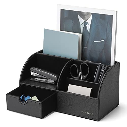 VLANDO デスクオーガナイザー 文房具 卓上収納 ペン立て リモコンラック ペン立て 小物入れ ガジェット(ブラック)koe 551b5c04
