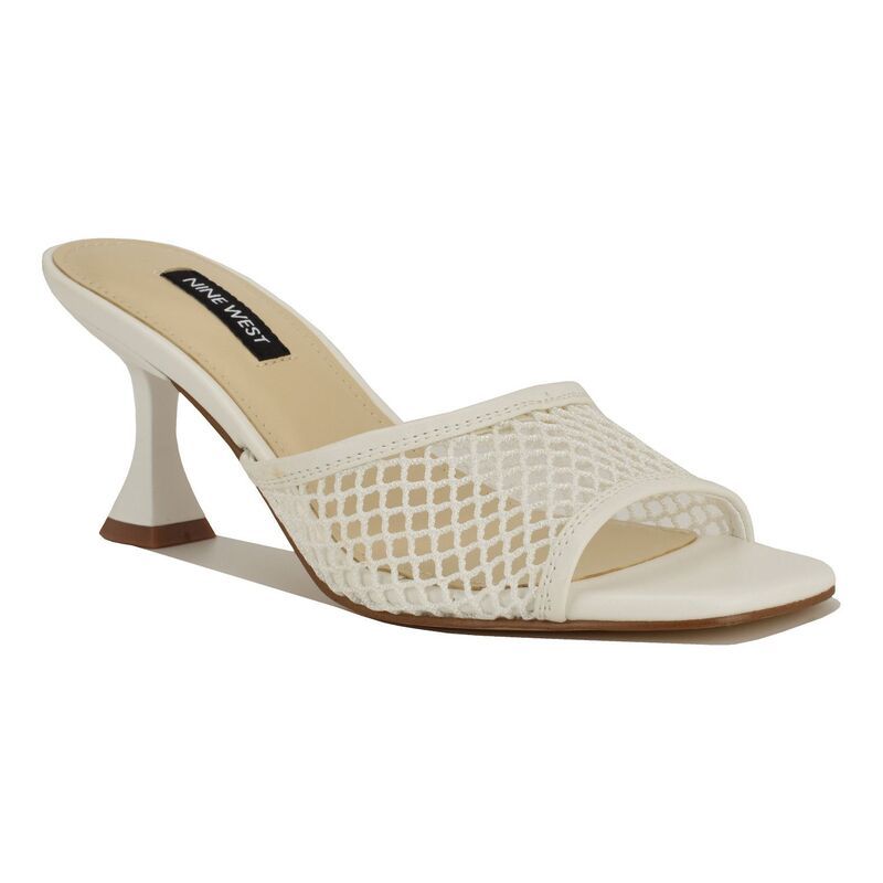 ナインウェスト レディース シューズ パンプス サンダル Nine West Cabana Womensquare Toe SlipOn Dressandals White ホワイト