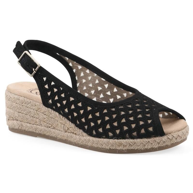 ホワイトマウンテン レディース シューズ サンダル White Mountain Maize II Womenslingback Wedge Sandal Black Smooth ブラック