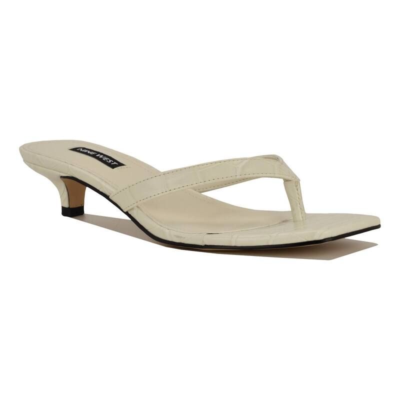 ナインウェスト レディース シューズ パンプス サンダル ヒール Nine West Cassa WomenslipOn Kitten Heel Dressandals Cream Croco クリーム