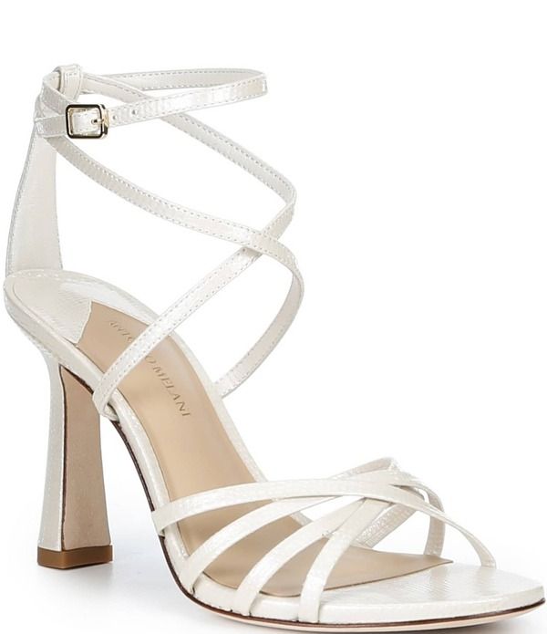 アントニオ メラーニ レディース シューズ ヒール サンダル レザー Antonio Melani Simone Dot Leather Strappy Dressandals Pearl パール
