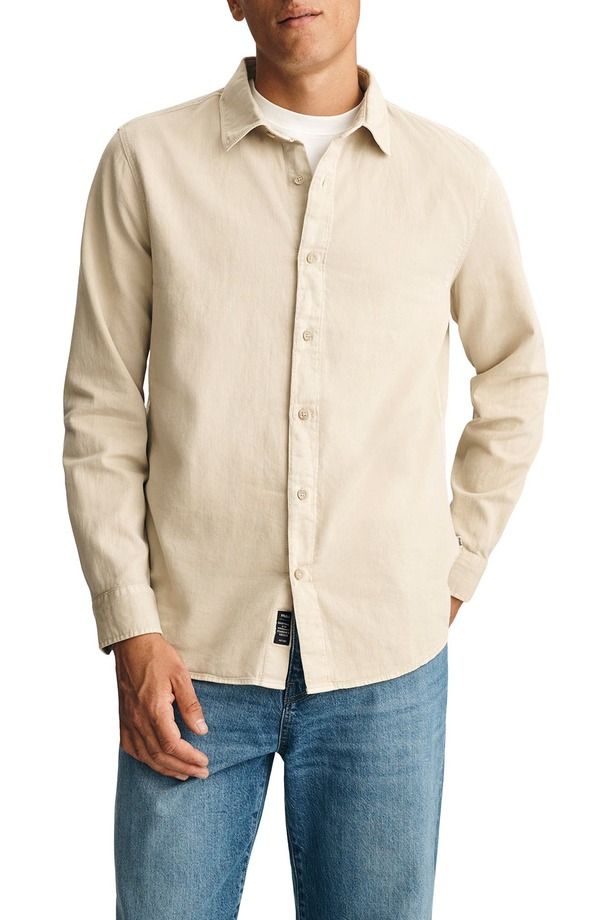 マーヴィ ジーンズ メンズ トップス シャツ コットン リネン Mavi Jeans Cotton Linen ButtonUp Shirt Peyote