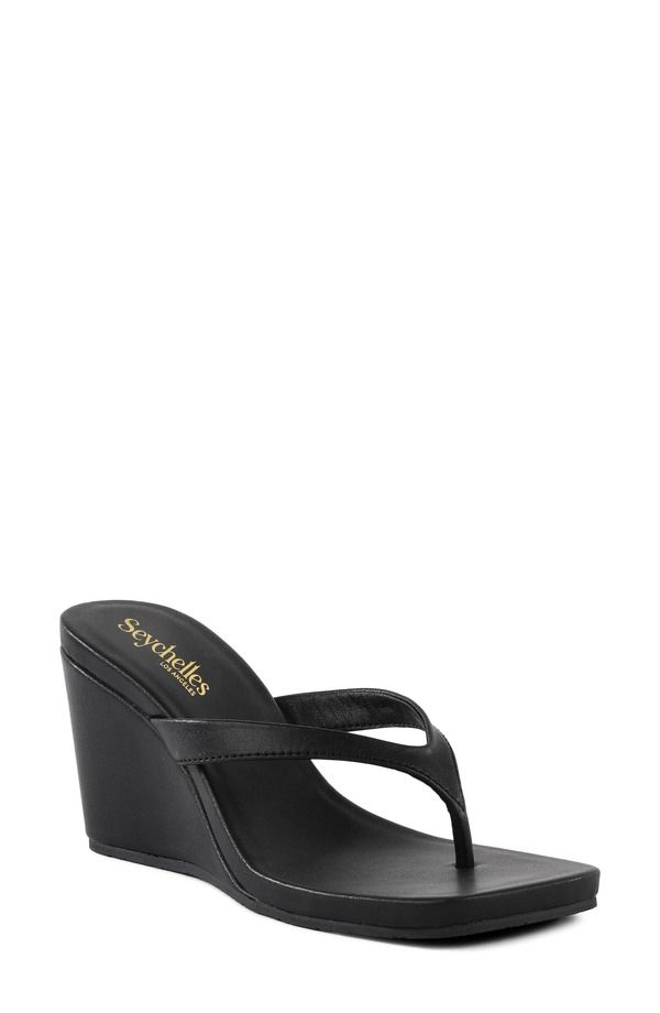 セイシェルズ レディース シューズ ヒール Seychelles Uptown Wedge Flip Flop Black ブラック