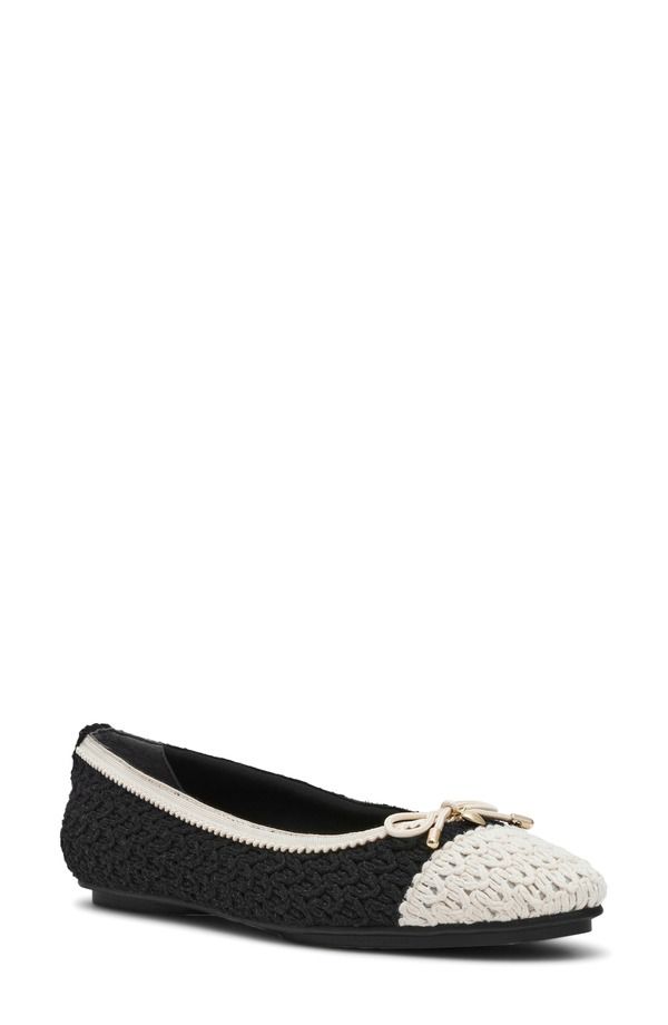 アンクライン レディース シューズ パンプス Anne Klein Luci Flat Black Cream クリーム