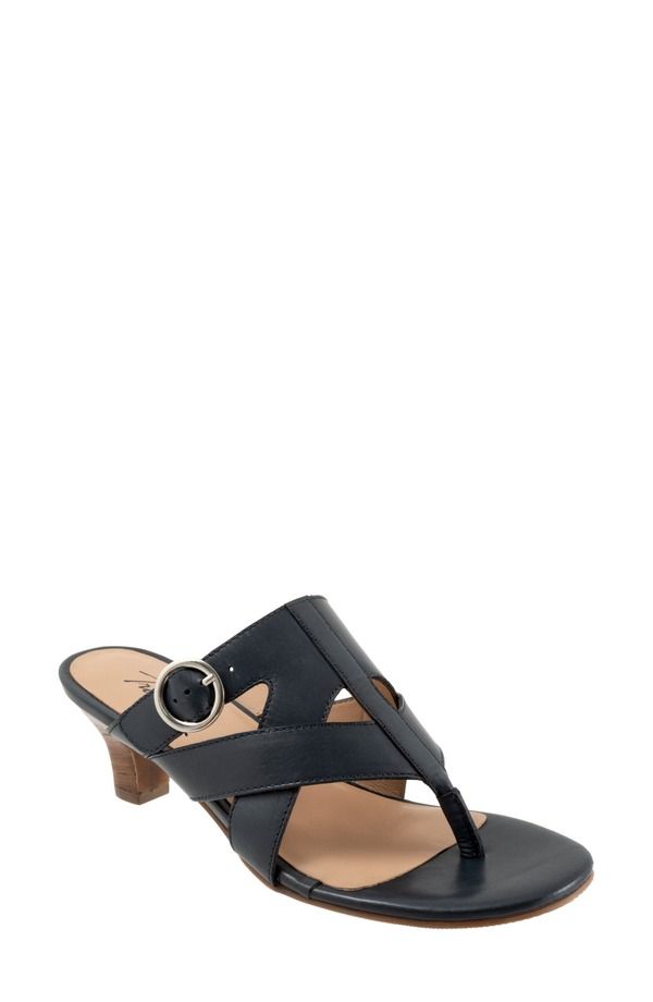 トロッターズ レディース シューズ ヒール Trotters Nikkitten Heel Flip Flop Navy ネイビー