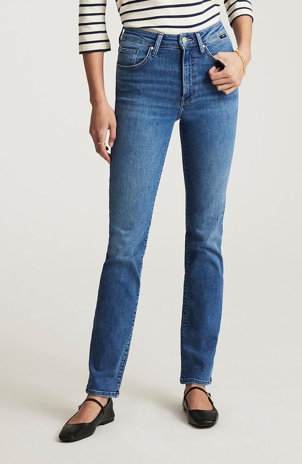 マーヴィ ジーンズ レディース ボトムス デニムパンツ ストレート ハイウエスト Mavi Jeans Kendra High Waistraight Leg Jeans Mid Brushed Flex Blue ブルー