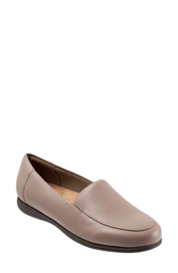 トロッターズ レディース シューズ スリッポン・ローファー Trotters Deanna Flat Dark Taupe Leather トープ
