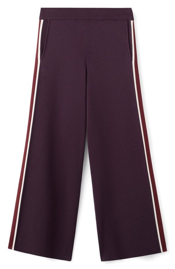 マンゴ レディース ボトムス レギンス パンツ コントラスト ニット MANGO Contrastripe Knit Pants Wine ワイン