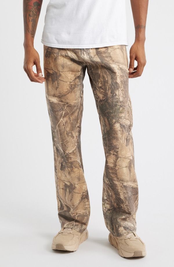 プレジャーズ メンズ ボトムス デニムパンツ ジーンズ PLEASURES x Realtree Hendrix Flared Jeans Brown Tree ブラウン