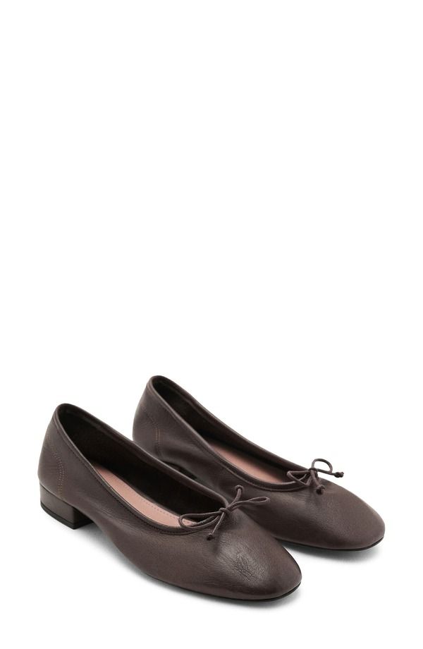 マンゴ レディース シューズ パンプス MANGO Baila Ballet Flat Chocolate チョコレート