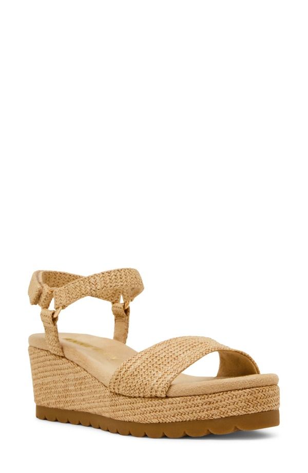 アンクライン レディース シューズ ヒール プラットフォーム サンダル Anne Kleinatasia Platform Wedge Sandal Raffia