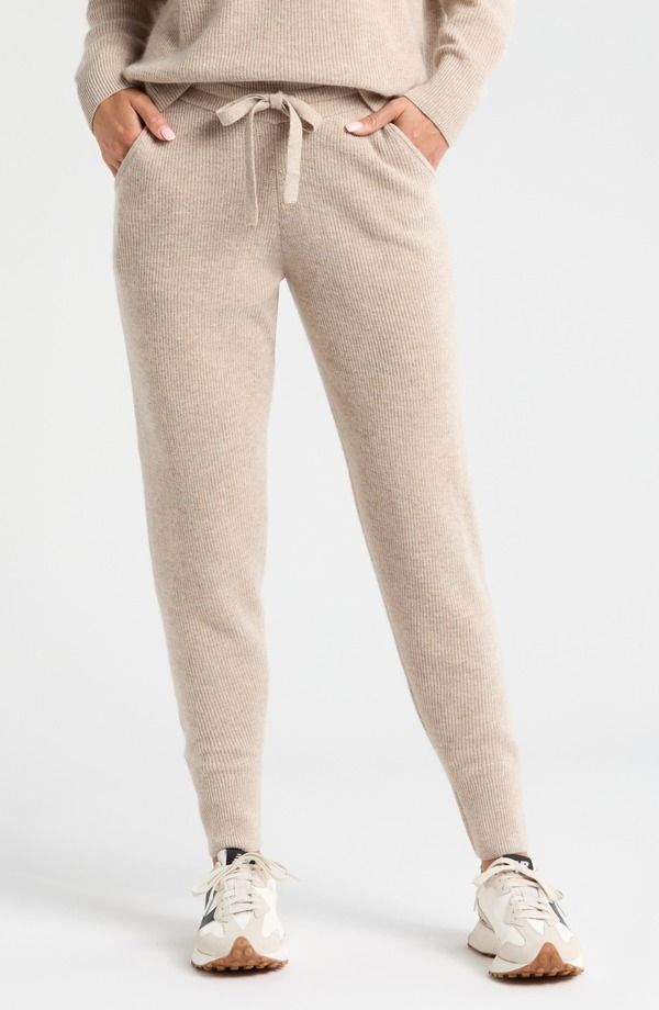 ゼラ レディース ボトムス レギンス ウール ニット ジョガーパンツ Zella Wool Cashmere Knit Joggers Tan Oxford Heather ヘザー