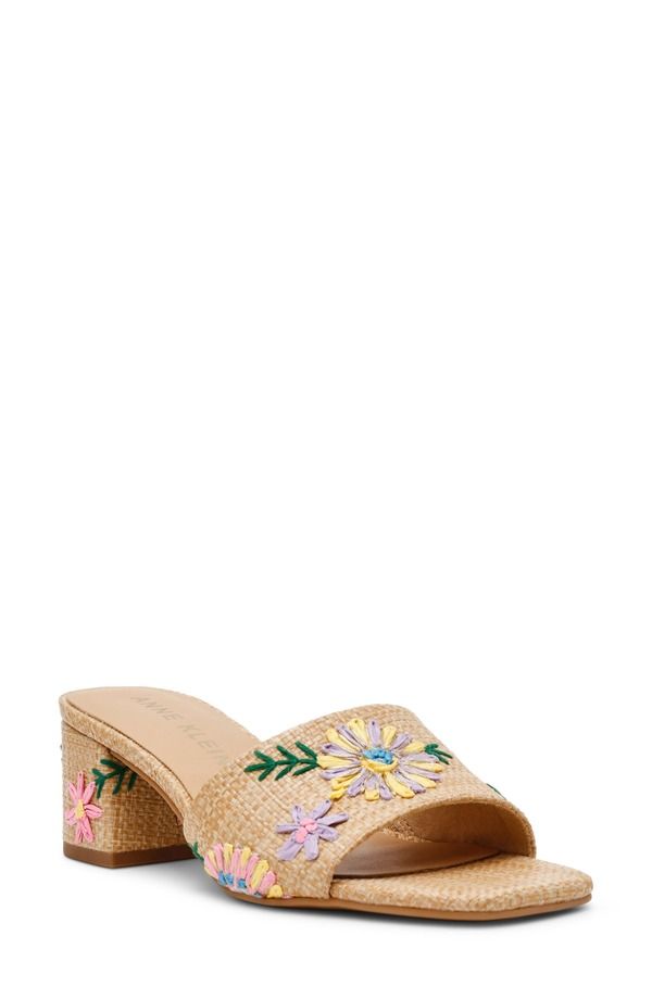 アンクライン レディース シューズ ヒール サンダル Anne Klein Dolls Block Heel Sandal Beige Multi ベージュ