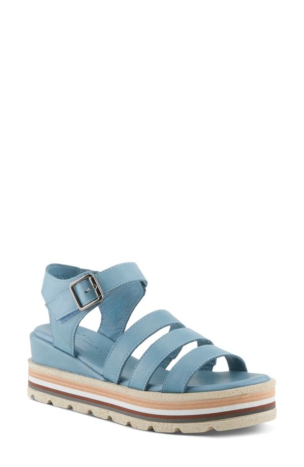 スプリングステップ レディース シューズ サンダル プラットフォーム Spring Step Gosalina Platform Sandal Denim Blue デニム