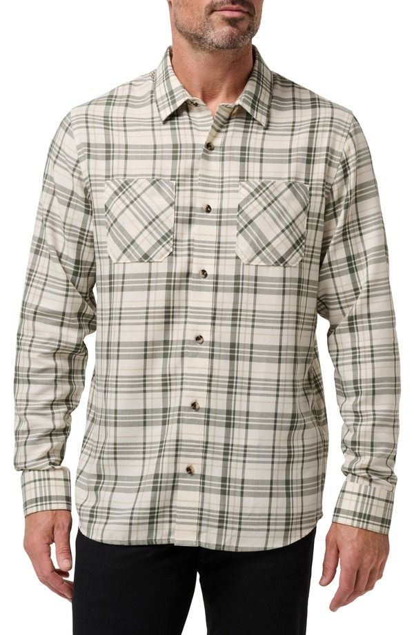 トラビスマヒュー メンズ トップス シャツ TravisMathew Cloud Plaid Flannel ButtonUp Shirt Birch チェック