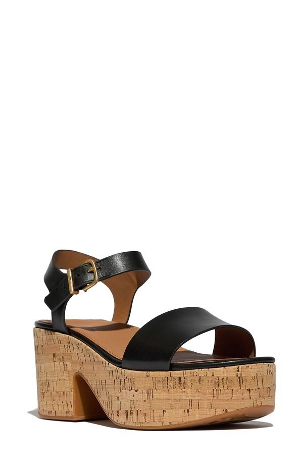 フィットフロップ レディース シューズ ヒール プラットフォーム サンダル アンクル FitFloplatFForms Ankle Straplatform Wedge Sandal Black ブラック