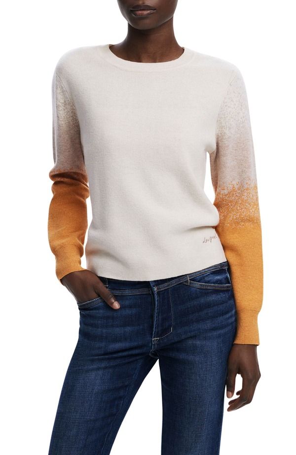 デジグアル レディース アウター パーカー・スウェット クルーネック セーター Desigual Ombr Crewneck Sweater Beige ベージュ