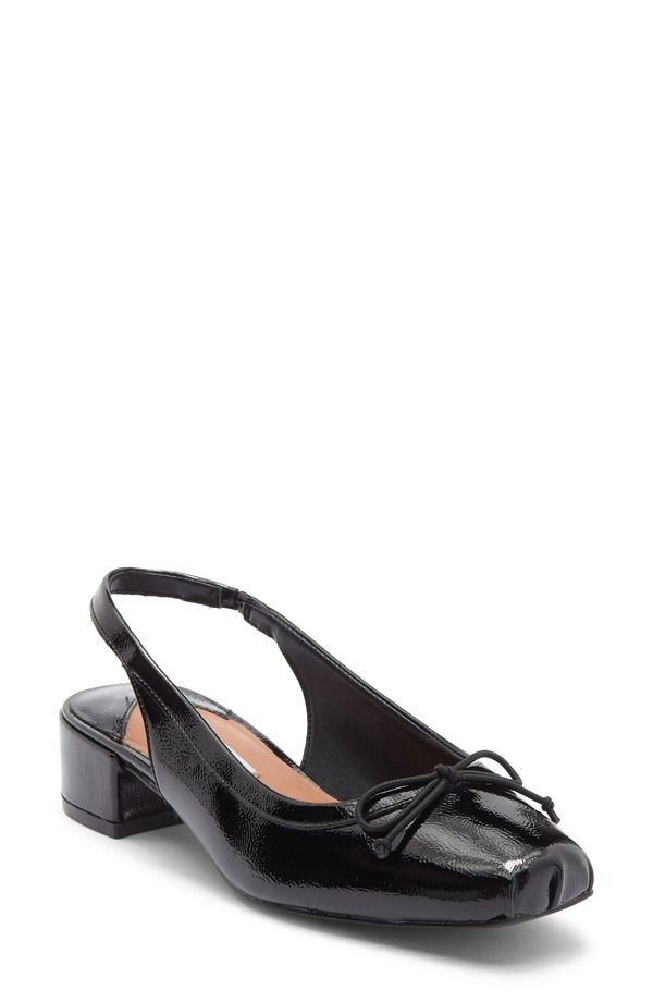 スティーブ マデン レディース シューズ ヒール レザー Steve Madden Loved Square Toe Patent Leather Slingback Pump Black Crinkle Patent ブラック 21,286円