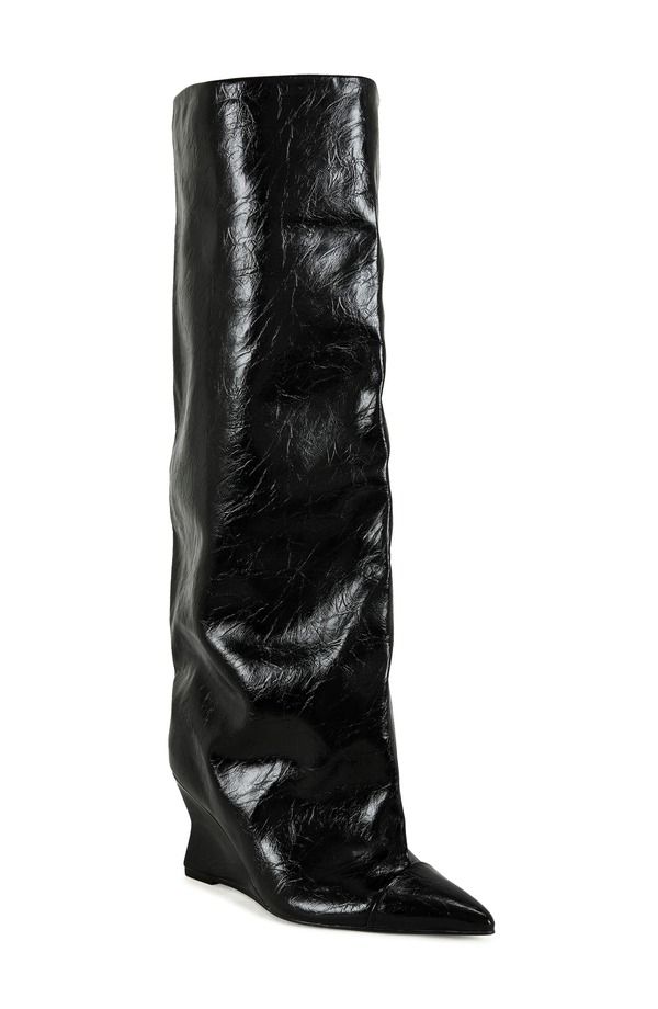 アザレア ワン レディース シューズ ブーツ・レインブーツ AZALEA WANG Kenya Wide Shaft Wedge Boot Black ブラック
