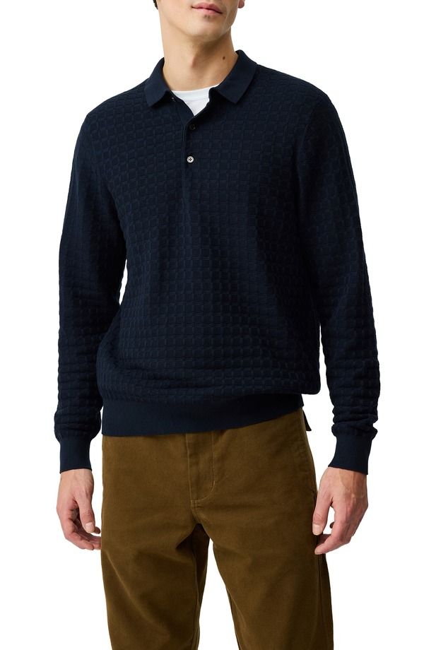 ロッドアンドグン メンズ トップス ポロシャツ Rodd Gunn Redruth Long Sleeve Polo Navy ネイビー