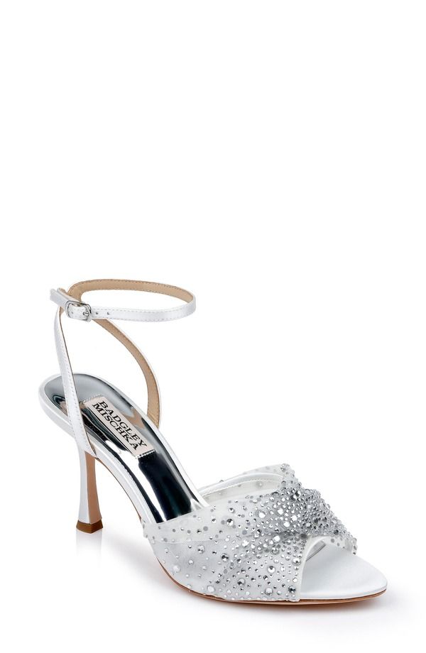 バッドグレイミッシカ レディース シューズ ヒール サンダル アンクル Badgley Mischka Collection Cameryn Embellished Ankle Strap Sandal Soft White ホワイト