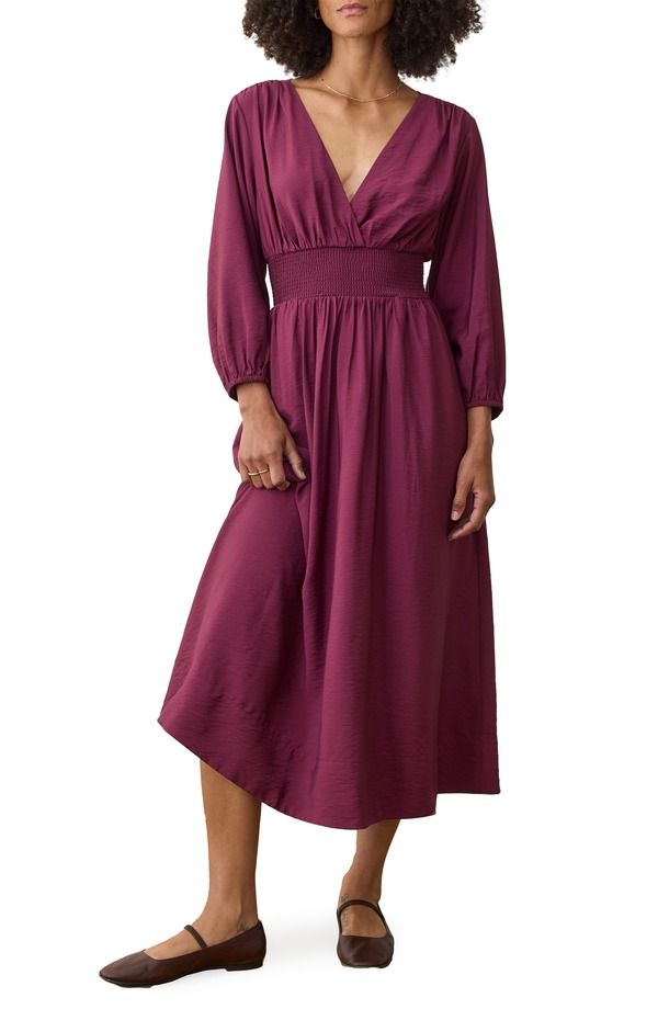マリーン レイヤー レディース トップス ワンピース マキシ Marine Layer Daphne Long Sleeve Maxi Dress Fig