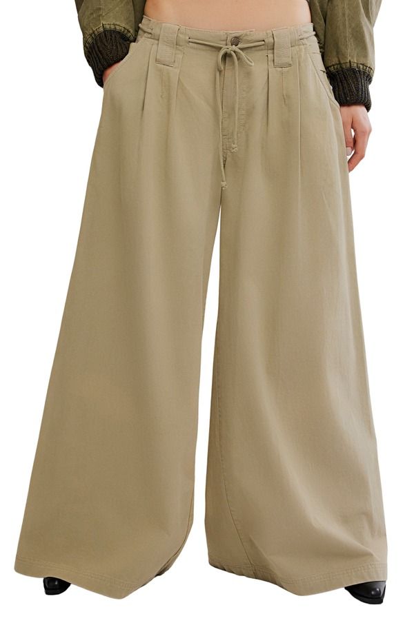 フリーピープル レディース ボトムス レギンス ワイドレッグ パンツ Free People Julien Wide Leg Chino Pants Chinchilla