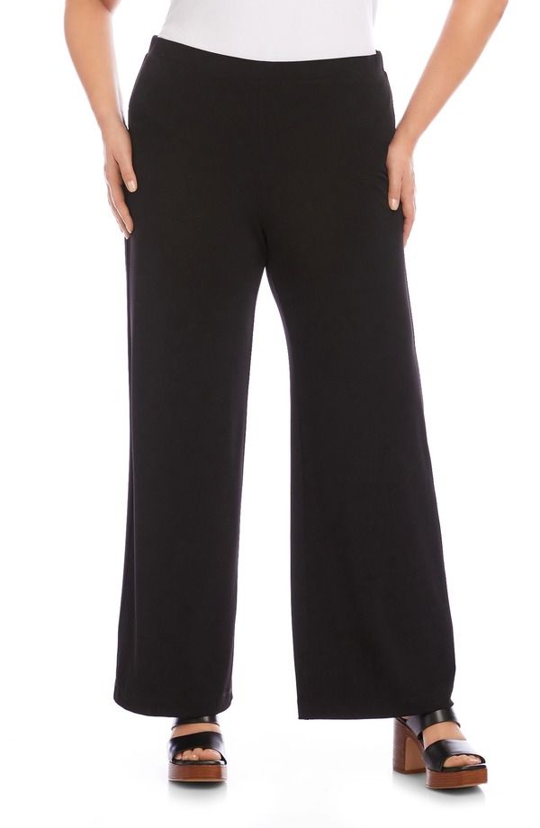 カレンケーン レディース ボトムス レギンス ワイドレッグ パンツ ジャージー Karen Kane Travel Jersey Wide Leg Pants Black ブラック