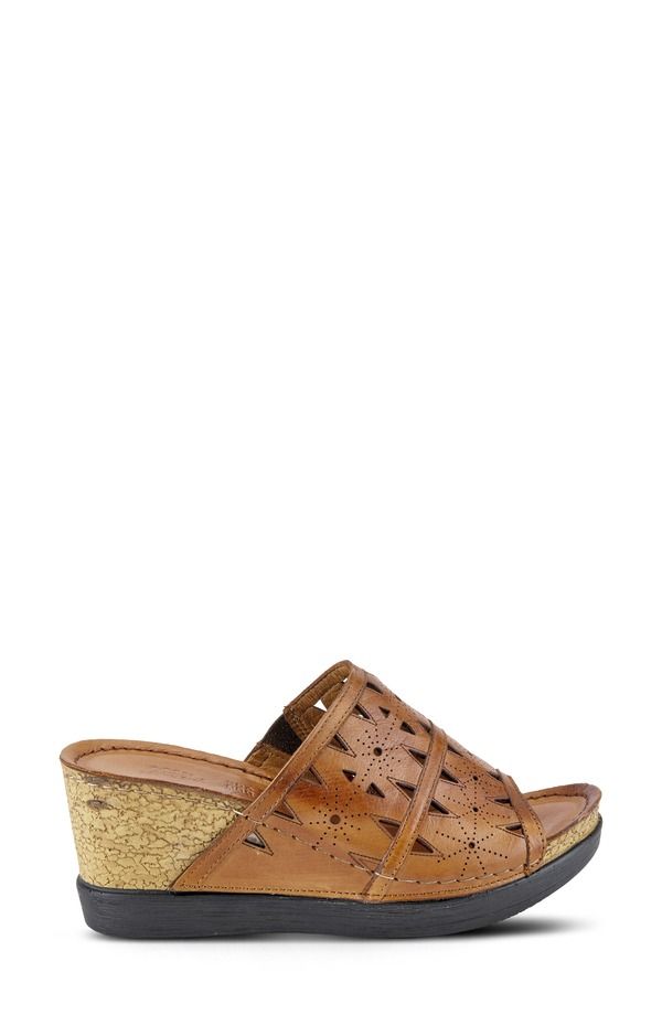 スプリングステップ レディース シューズ サンダル Spring Step Fusa Wedge Slide Sandal Camel キャメル