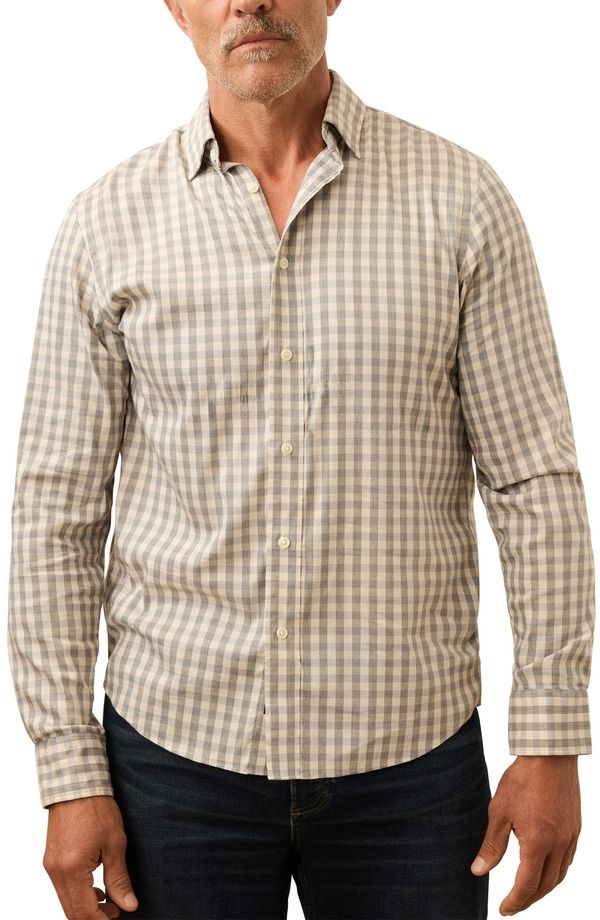 ファレティ メンズ トップス シャツ コットン Faherty The Movement Stretch Cotton Blend Twill ButtonUp Shirt Wind Grey Gingham グレー