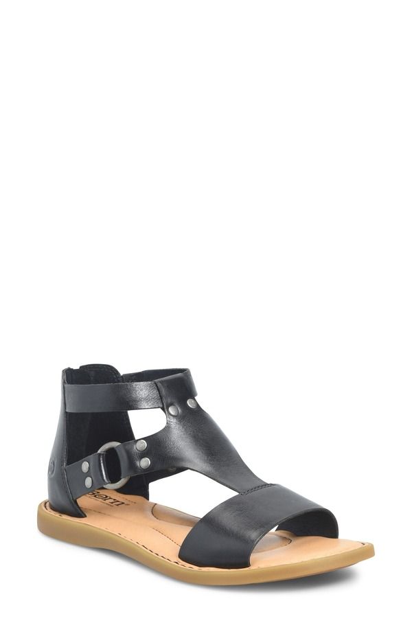 バーン レディース シューズ サンダル アンクル Brn Indi Ankle Strap Sandal Black Leather ブラック