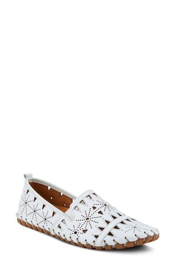 スプリングステップ レディース シューズ パンプス Spring Step Fusaro Flat White Leather ホワイト