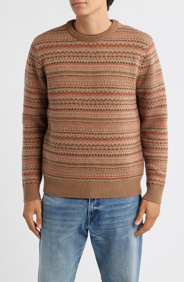 ショット ニューヨーク メンズ アウター パーカー・スウェット ウール セーター Schott NYC Fair Isle Wool Blend Sweater Camel キャメル 25,056円