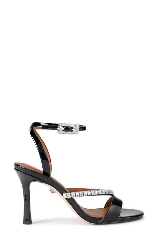カートジェイガーロンドン レディース シューズ ヒール サンダル アンクル Kurt Geiger London Crystal Embellished Patent Ankle Strap Sandal Black ブラック