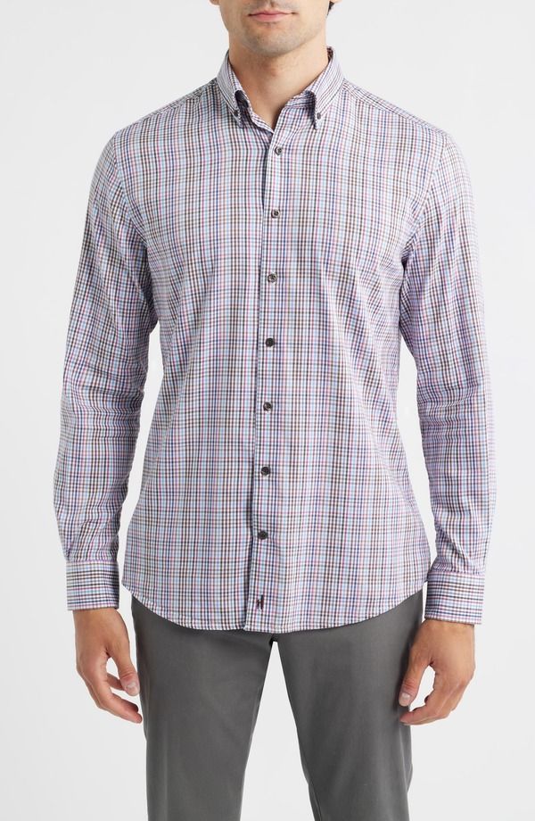 ジョニー オー メンズ トップス シャツ ダウン johnnieO Adelson Check ButtonDown Shirt Coffee コーヒー