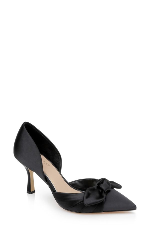 ジュウェルダグレイミシュカ レディース シューズ ヒール Jewel Badgley Mischka Emelia dOrsay Pointed Toe Pump Black Satin ブラック