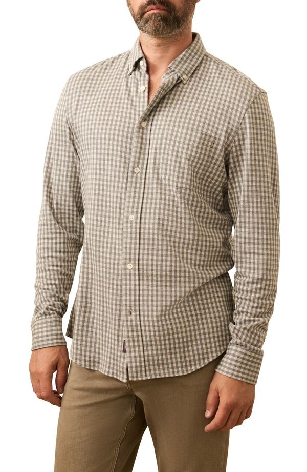 ファレティ メンズ トップス シャツ ダウン ニット Faherty Coastline Knit ButtonDown Shirt Fox Grey Gingham グレー