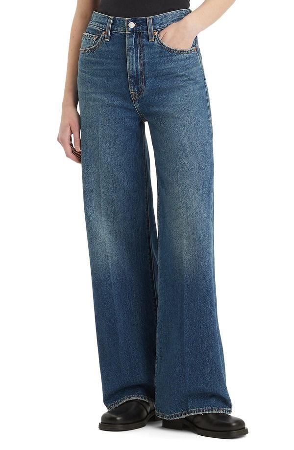 リーバイス レディース ボトムス デニムパンツ ワイドレッグ ハイウエスト ジーンズ Levis Ribcage High Waist Wide Leg Jeans Polar Perimiter