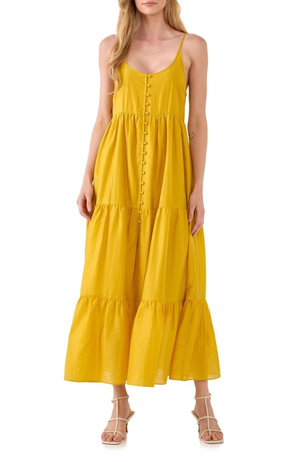 エンドレスローズ レディース トップス ワンピース ティアード マキシ Endless Rose Tiered Maxi Dress Mustard マスタード