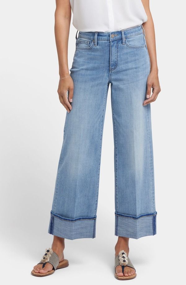 エヌワイディージェイ レディース ボトムス デニムパンツ ワイドレッグ ジーンズ NYDJ Teresa Deep Cuff Wide Leg Jeans Madison River