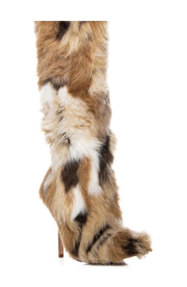 アザレア ワン レディース シューズ ブーツ・レインブーツ AZALEA WANG Upsetter Pointed Toe Faux Fur Knee High Boot Multi マルチカラー