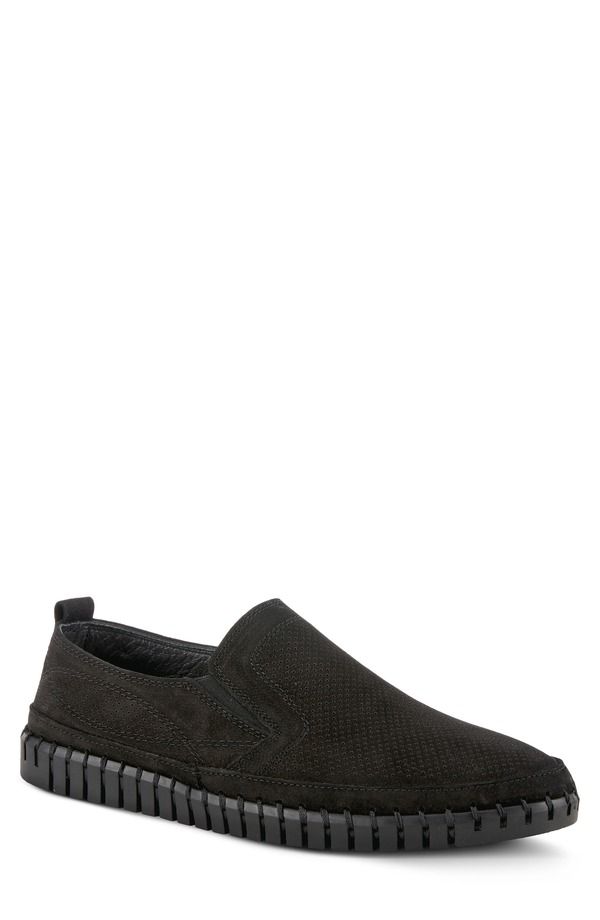 スプリングステップ メンズ シューズ スニーカー Spring Step Mateo SlipOn Sneaker Black Nubuck ブラック