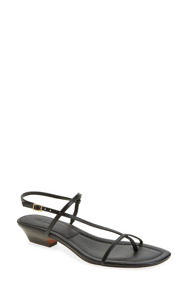 メイドウェル レディース シューズ サンダル アシンメトリー Madewell The Maycie Asymmetric TStrap Sandal True Black ブラック