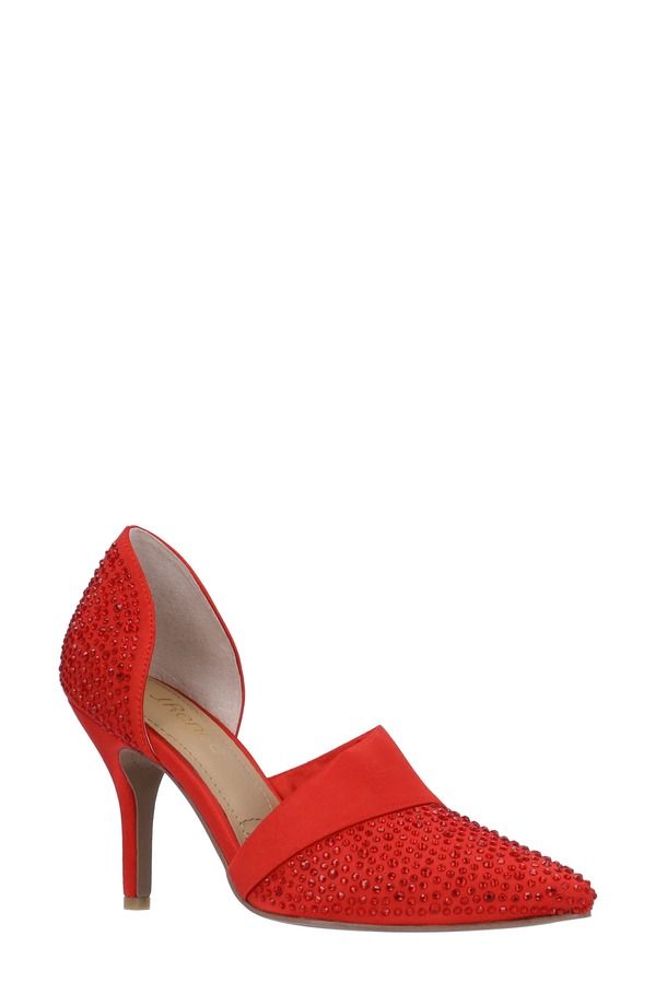 ジェイレニー レディース シューズ ヒール J Rene Kaleena dOrsay Pointed Toe Pump Red レッド