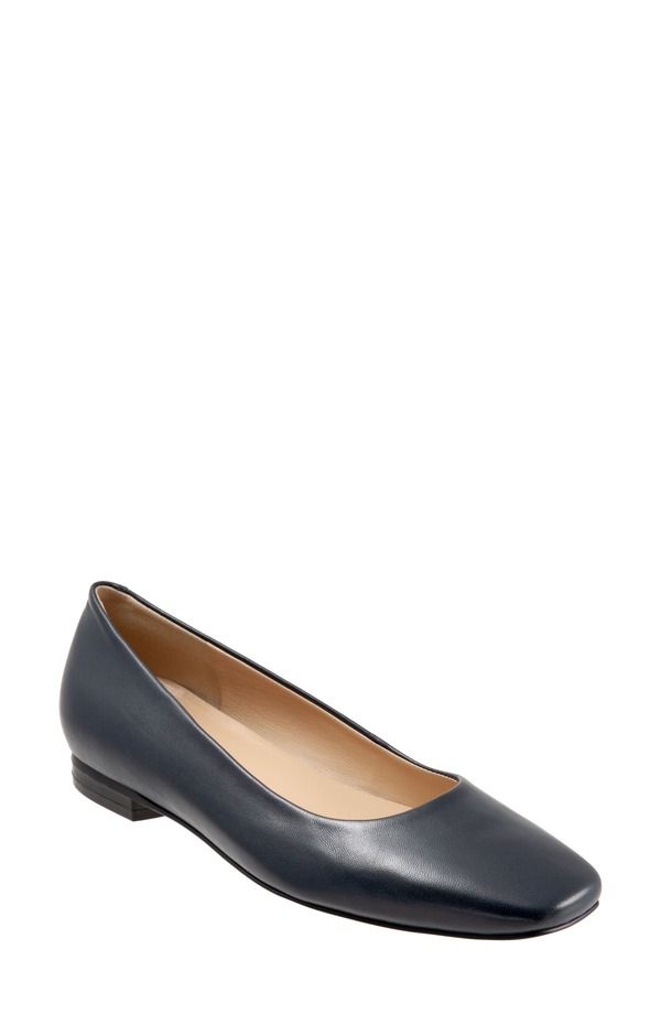 トロッターズ レディース シューズ パンプス Trotters Honor Flat Multiple Widths Available Navy Leather ネイビー
