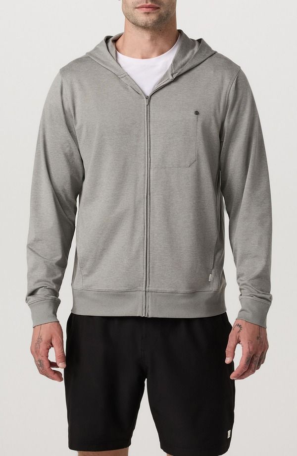 ビュオーリ メンズ アウター パーカー・スウェット Vuori Ponto Performance Zip Hoodie Driftwood Heather ヘザー