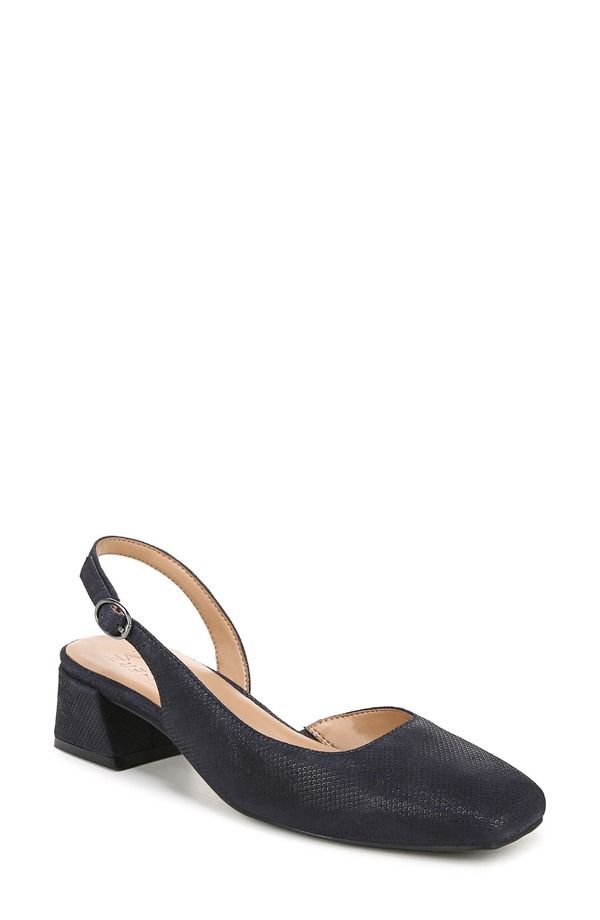 ナチュライザー レディース シューズ ヒール Naturalizer Jayla Half dOrsay Slingback Pump Istmo Navy Leather ネイビー