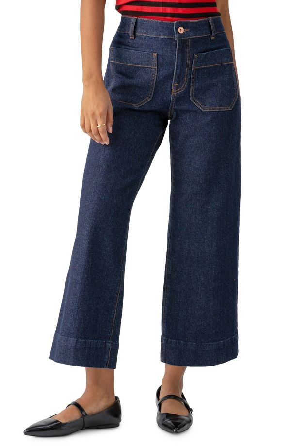 サンクチュアリー レディース ボトムス カジュアルパンツ ワイドレッグ ジーンズ Sanctuary The Marine Patch Pocket Crop Wide Leg Jeans Magnetic